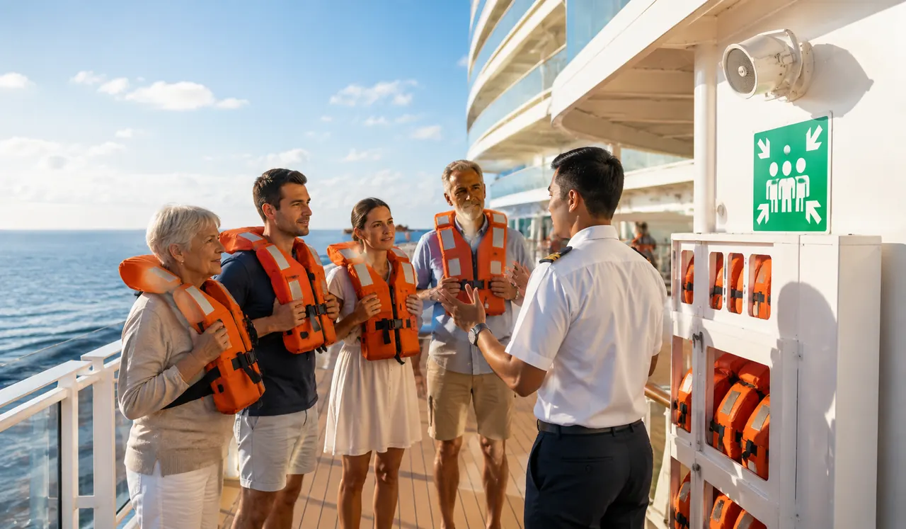 Esercitazione di sicurezza a bordo